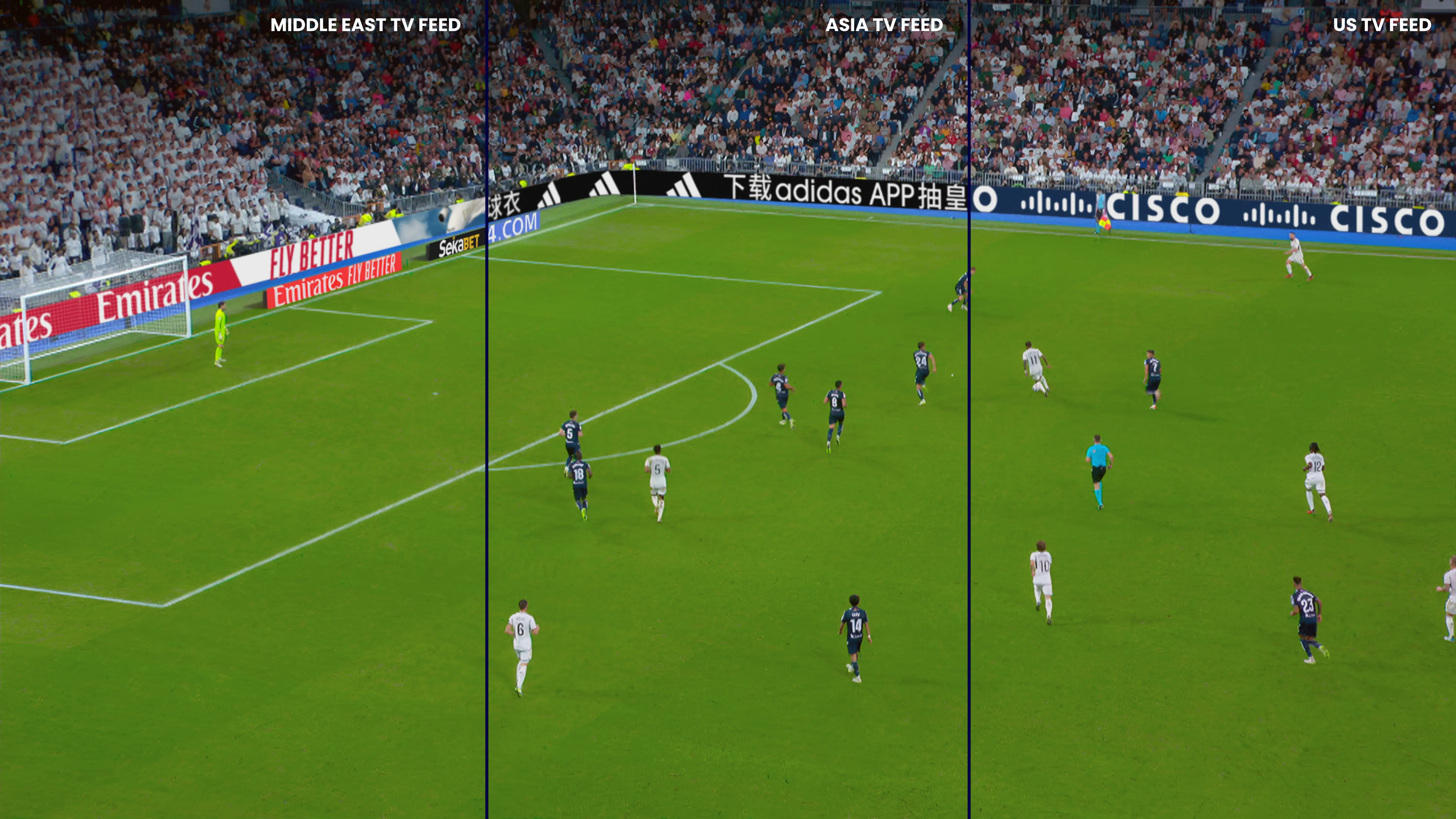 Digital Overlay showing advertising in a football match